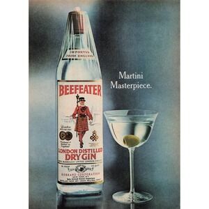 Beefeater London Distilled Dry Gin Martini Masterpiece‎ Vintage Print Ad
